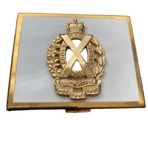 Vintage Elgin American Powder Compact and Puff Scottish Horse South Africa